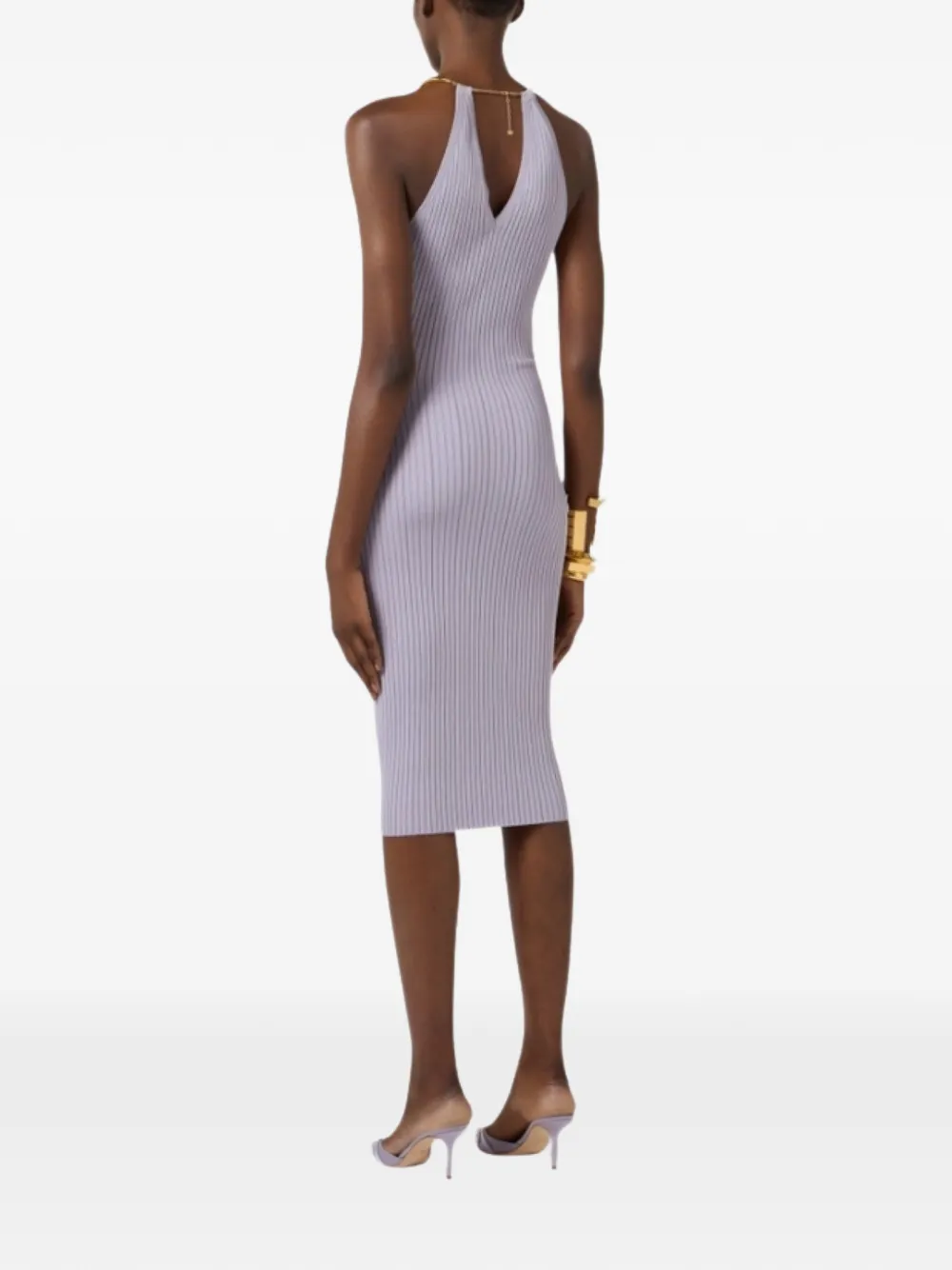 Ring V-Neck Midi Dress