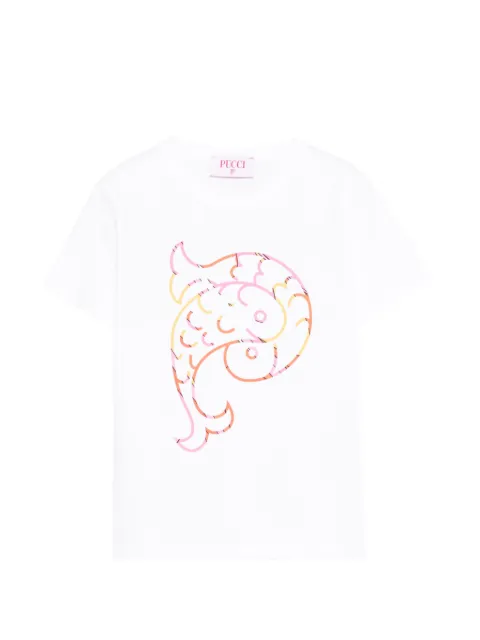 PUCCI Junior playera con estampado gráfico