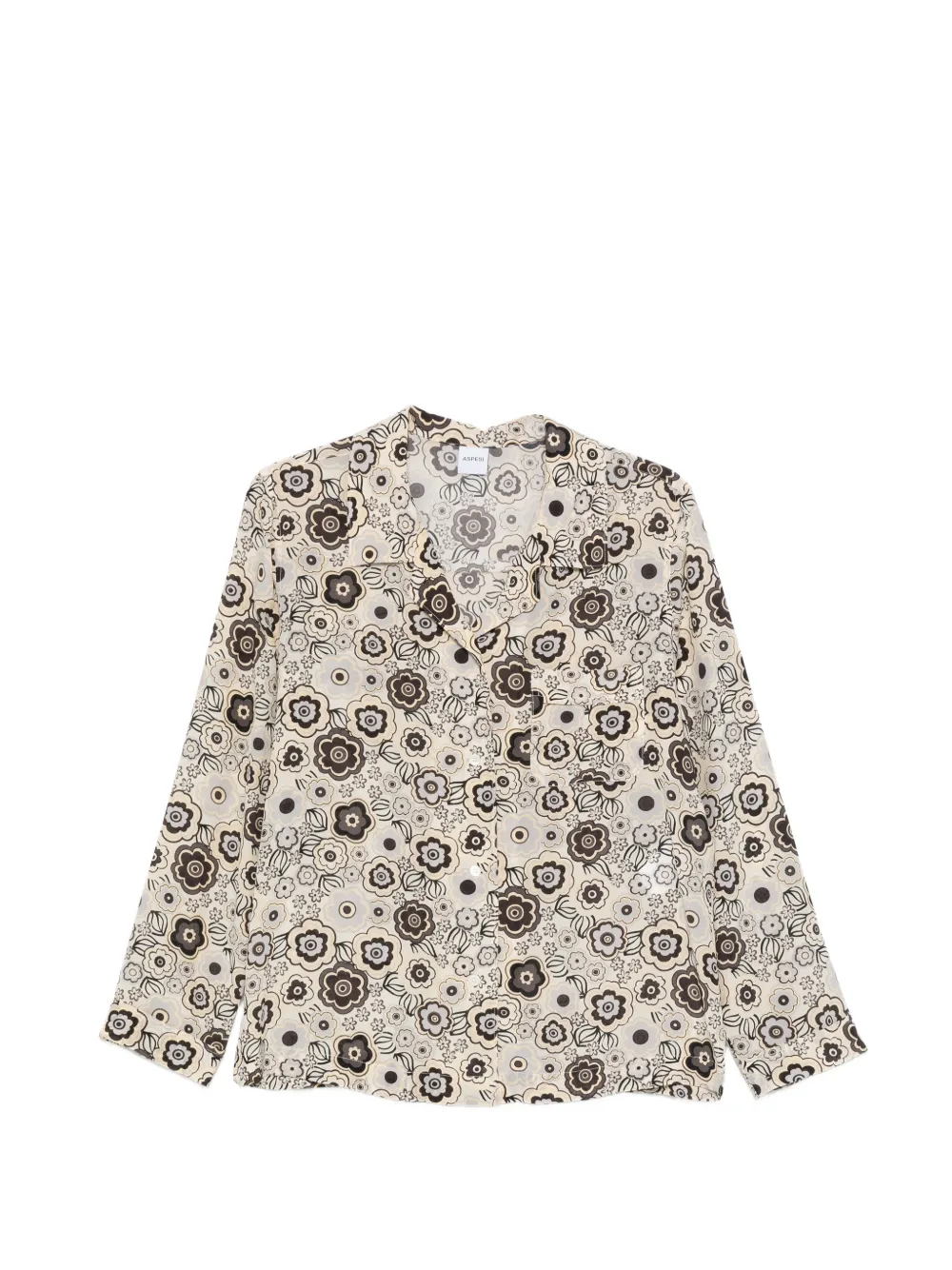 ASPESI Camicia a fiori - Toni neutri