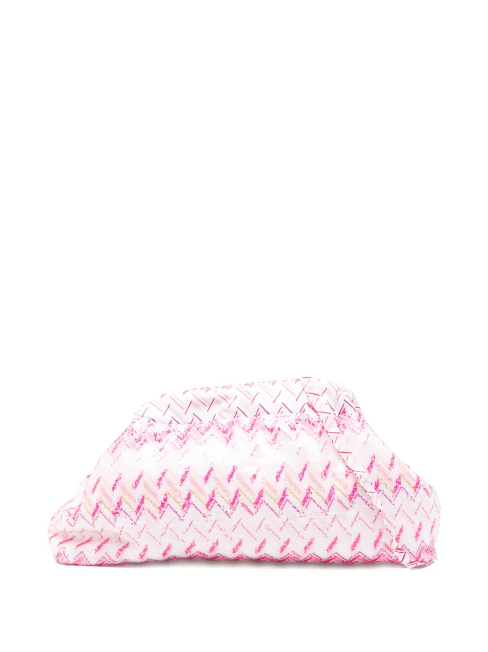 Missoni Kids zigzag-pattern sequin-embellishment pouch - Bianco