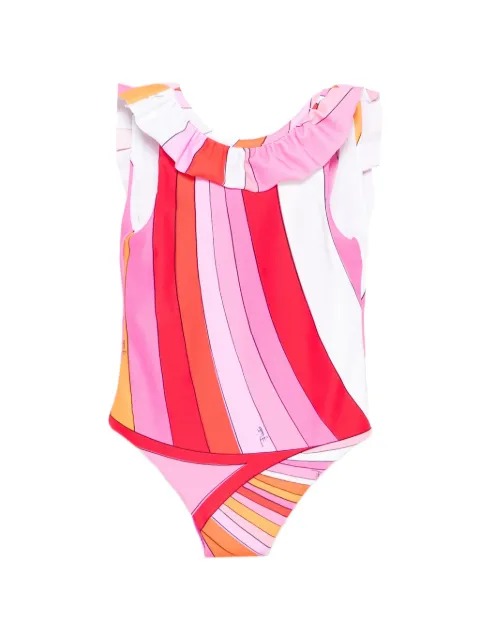 PUCCI Junior ruffled patterned swimsuit