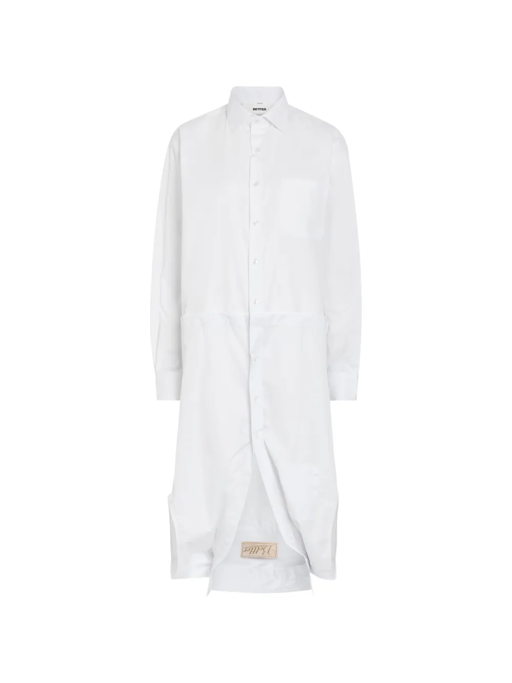 Better layered long-sleeve midi shirt dress - Bianco