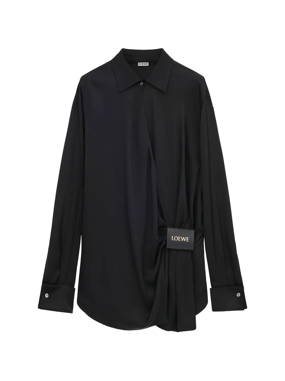 LOEWE Draped shirt in silk - Nero