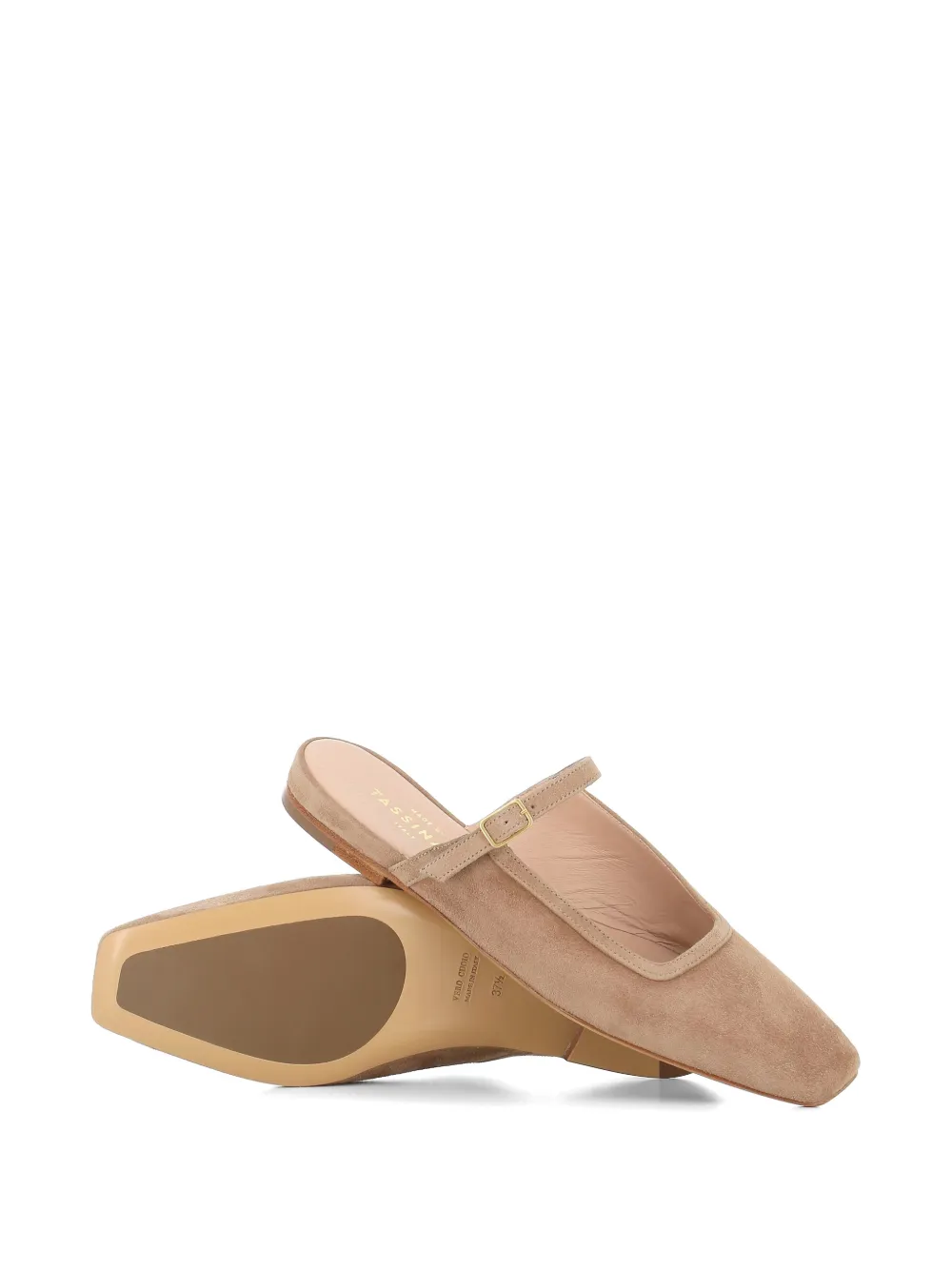 Tassinari Suède muiltjes met band Beige