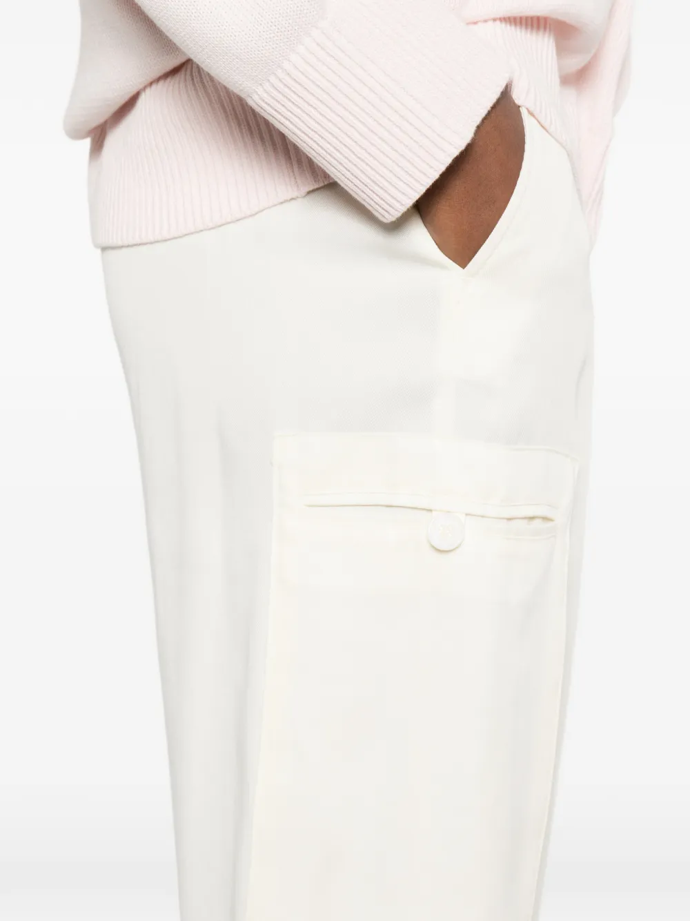 TWINSET Straight cargo broek Beige