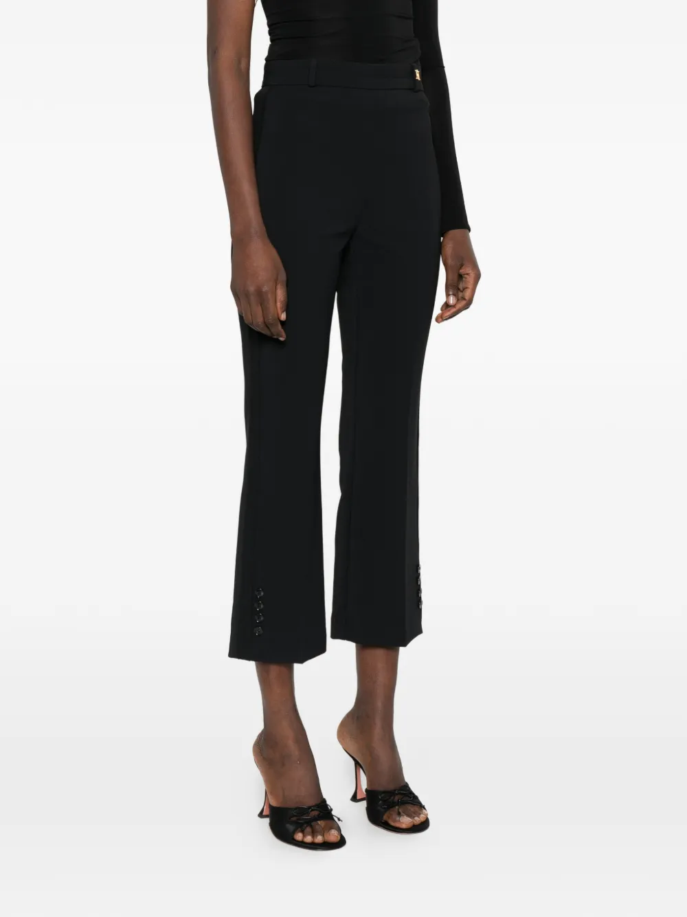  Elisabetta Franchi Logo-plaque Cropped Trousers - Black 