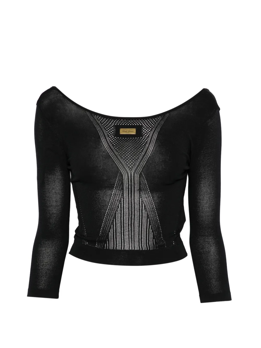 Elisabetta Franchi logo-plaque sweater - Nero