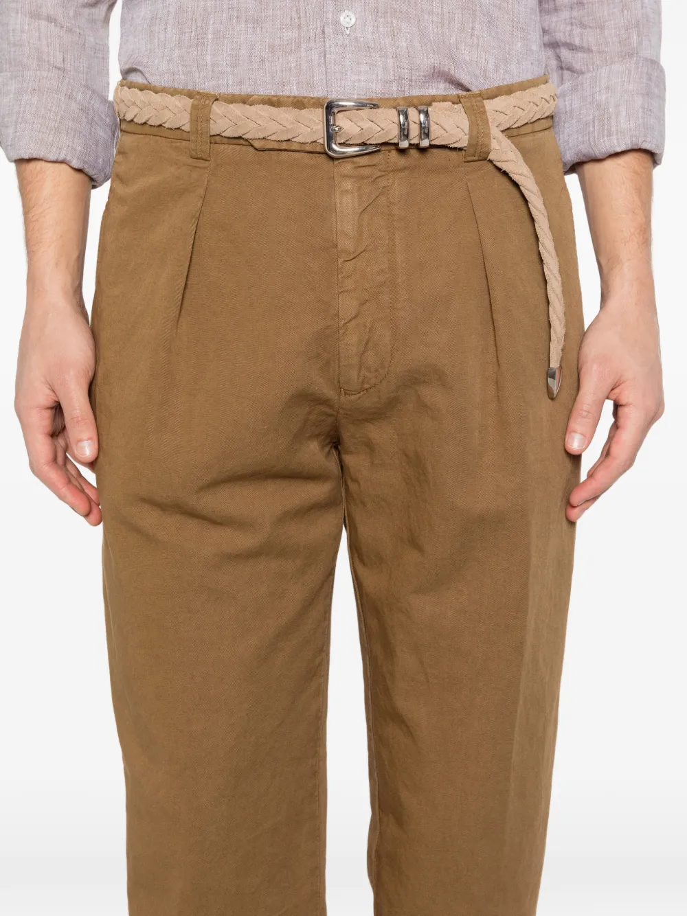Berwich Broek met geplooide voorkant Bruin