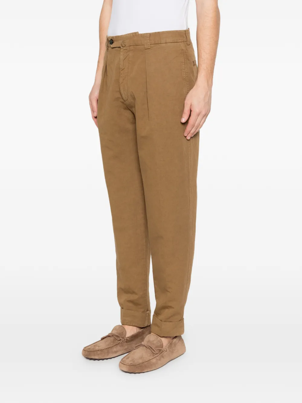  Berwich Pleated-front Trousers - Brown 