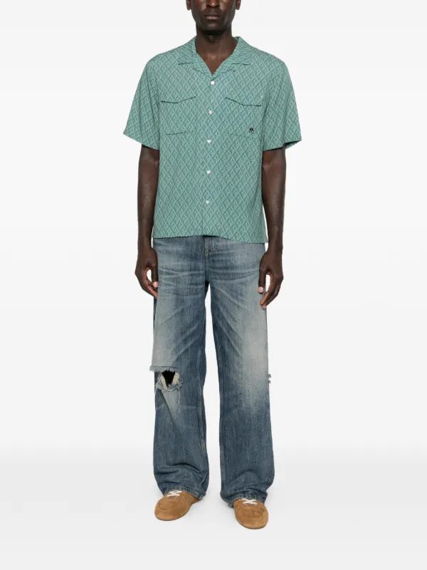 Moose Knuckles The Bay Buttoned Patterned Shirt | Green | FARFETCH