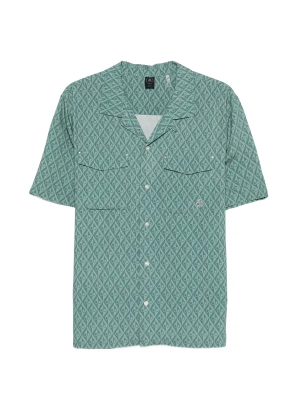 Moose Knuckles The Bay Buttoned Patterned Shirt | Green | FARFETCH