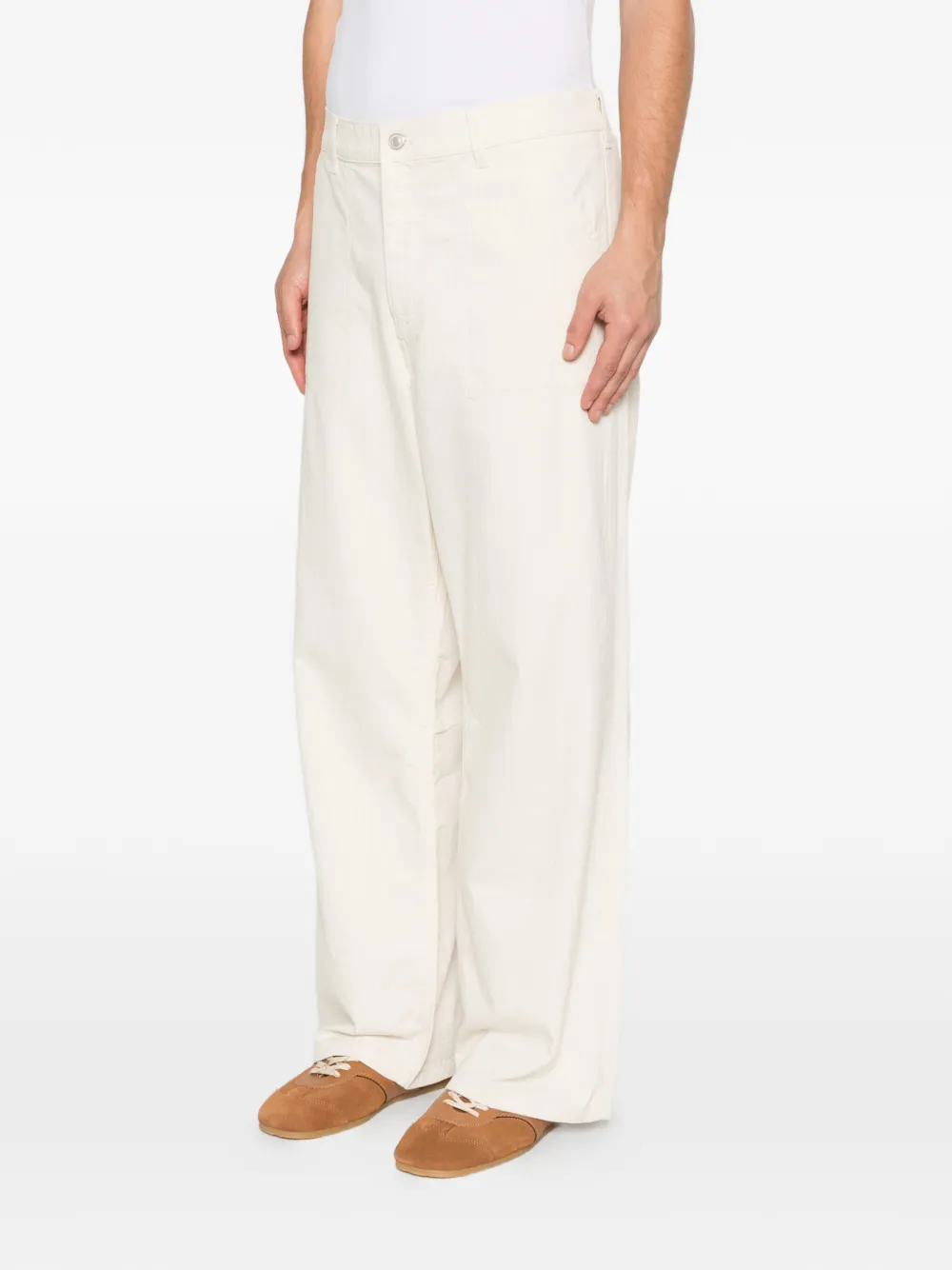 Jeanerica Broek met knoopsluiting Beige
