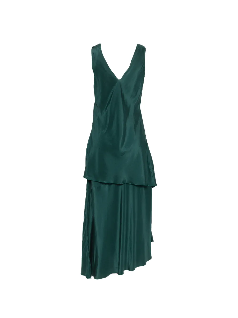  Barena V-neck Layered Dress - Green 