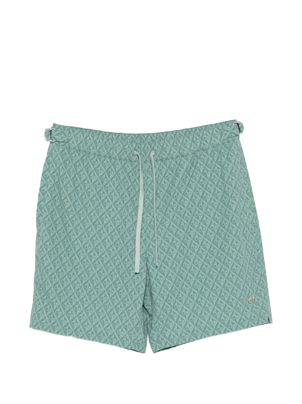 Moose Knuckles drawstring patterned swim shorts - Verde