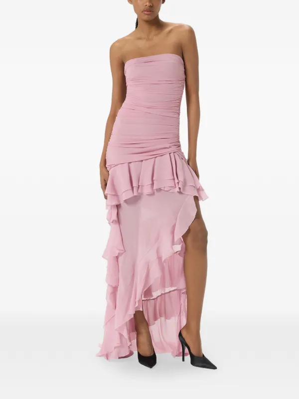 Blumarine Strapless Ruffled Gown | Pink | FARFETCH JO
