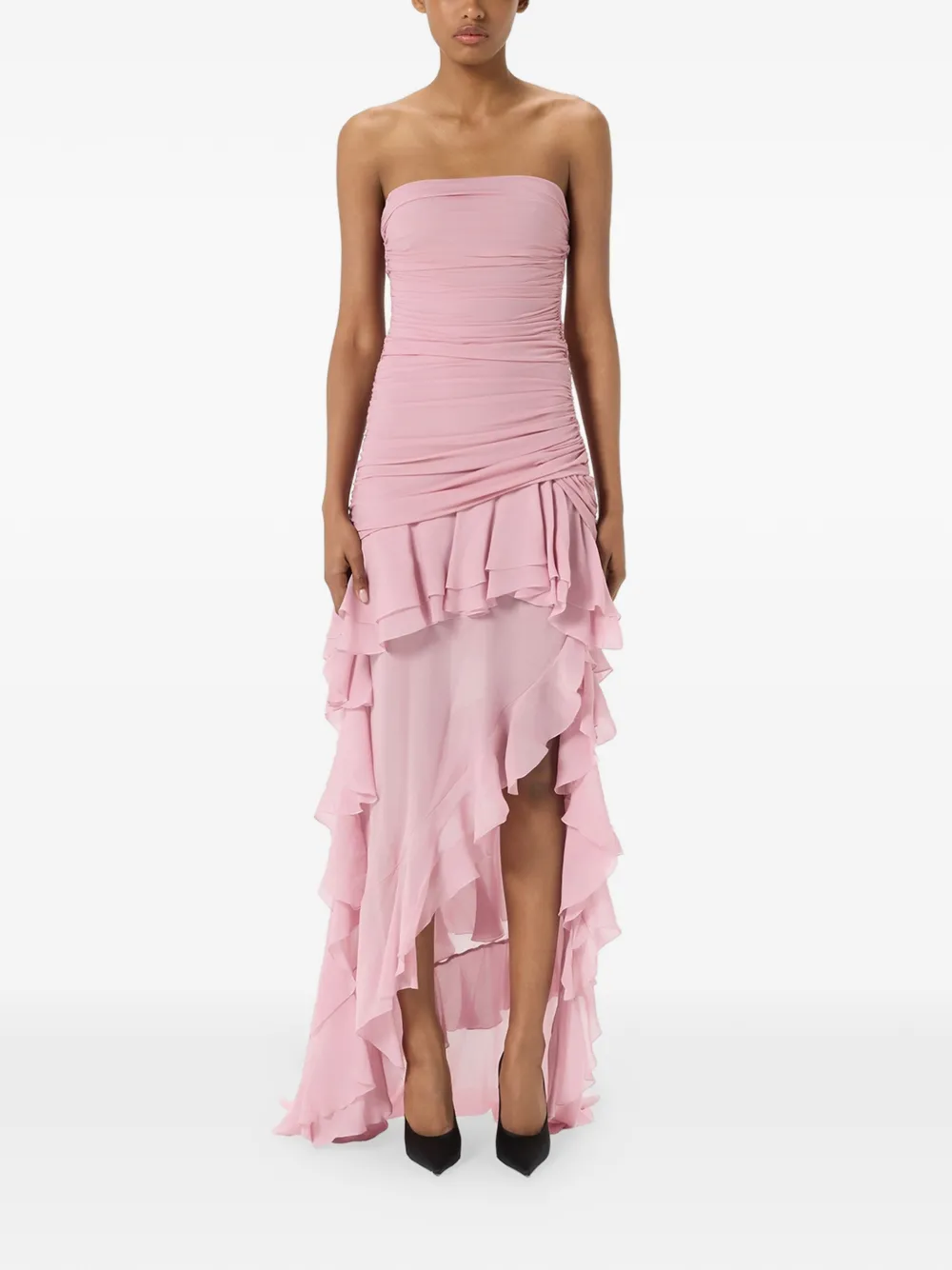  Blumarine Strapless Ruffled Gown - Pink 
