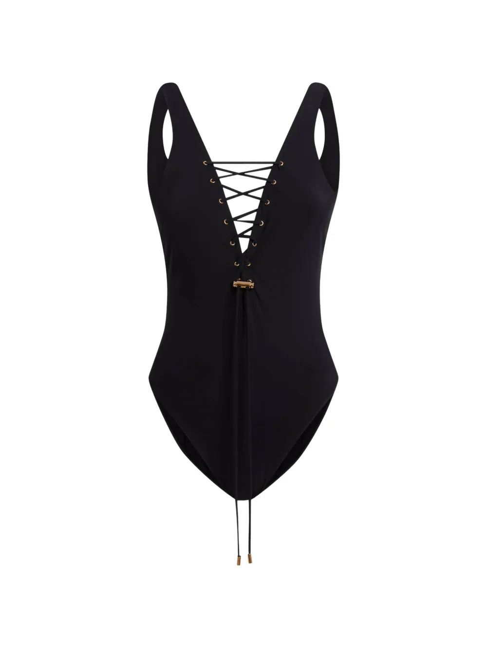Moschino lace-up swimsuit - Nero