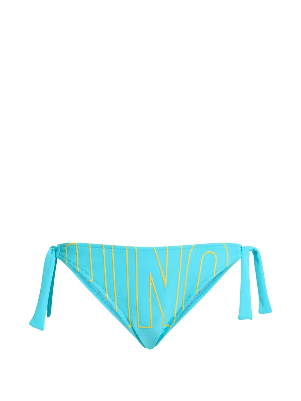 Moschino side-tie logo-embroidered bikini bottoms - Blau
