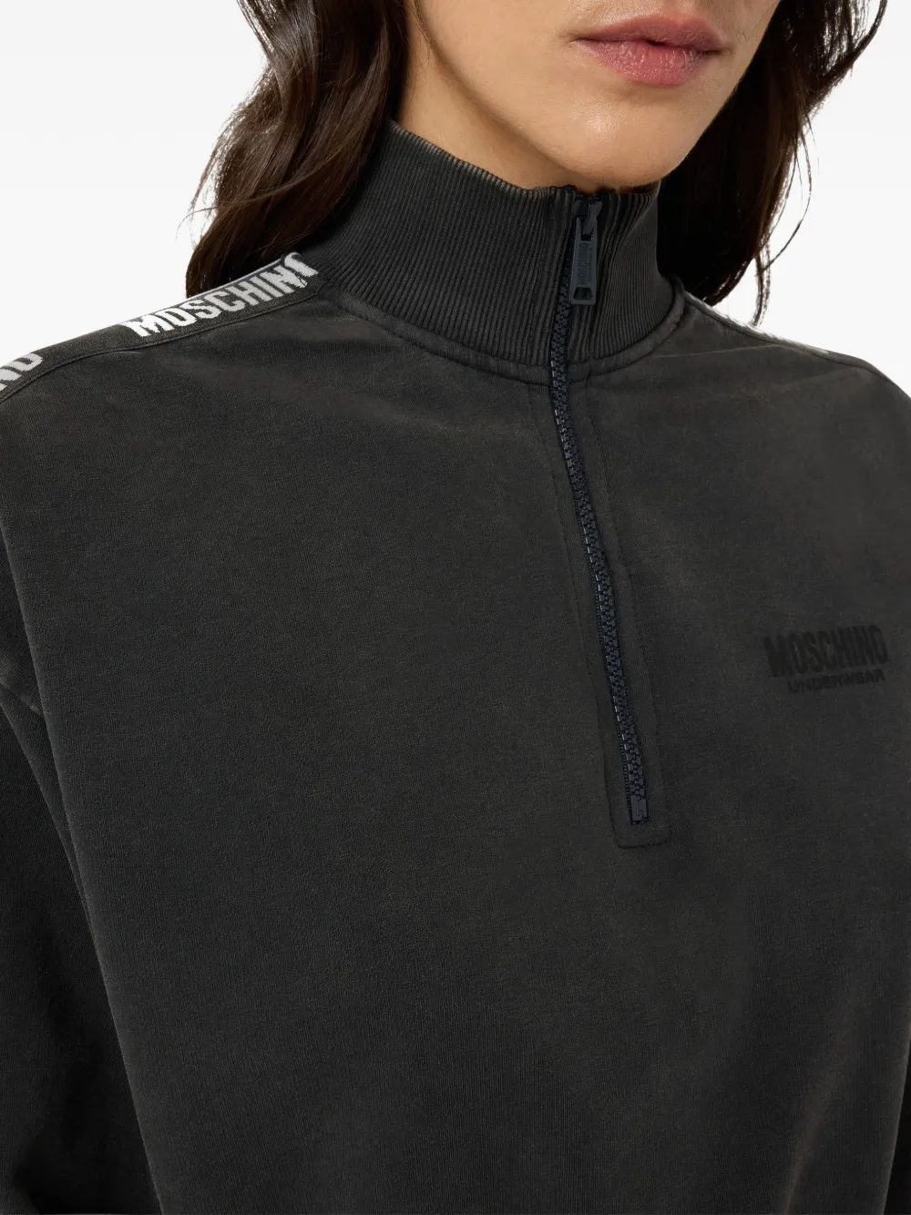Moschino Katoenen sweater met geverfd effect Zwart