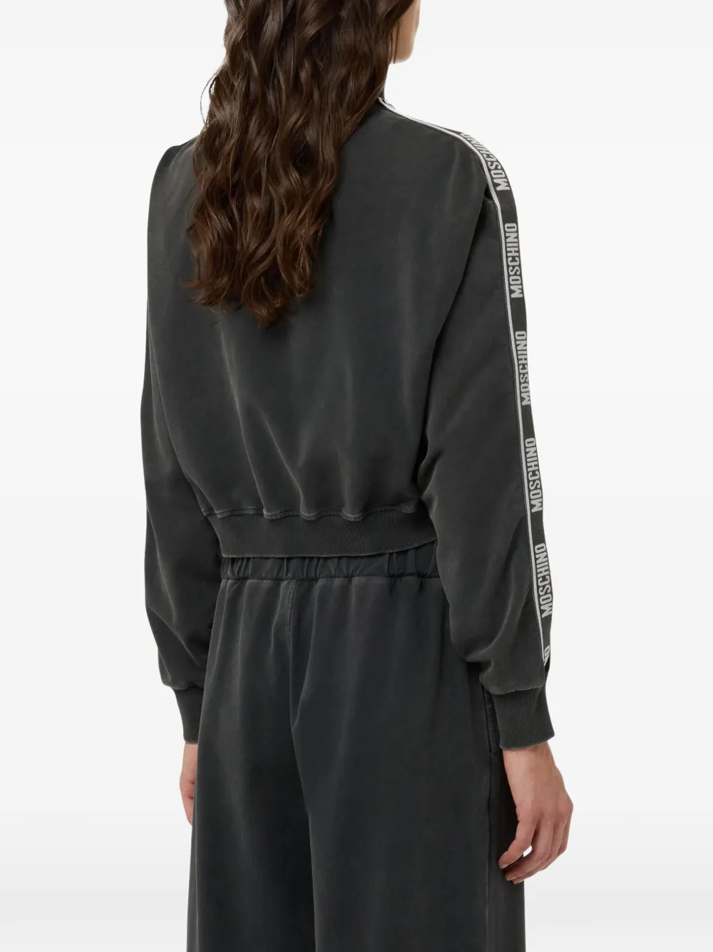 Moschino Katoenen sweater met geverfd effect Zwart