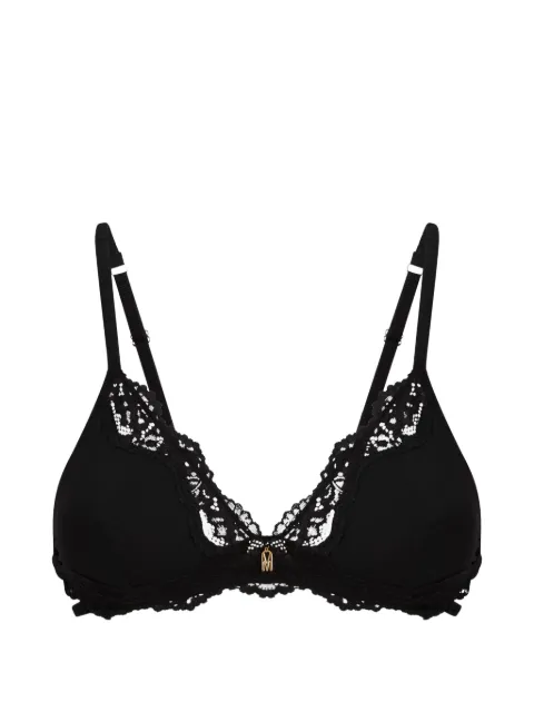 Moschino lace-trim triangle bra