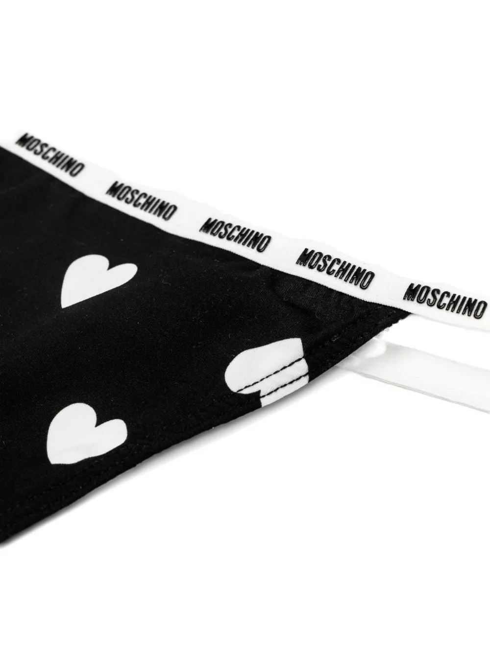 Moschino Drie strings met logoband Zwart