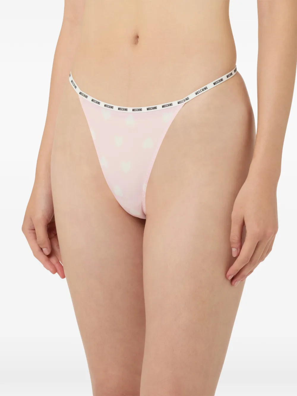 Moschino Drie microvezel strings Roze