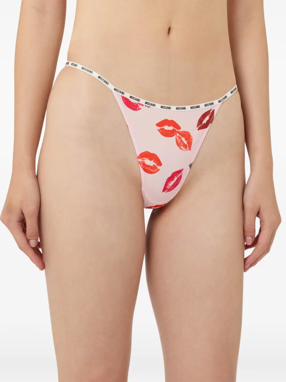 Moschino Drie microvezel strings Roze