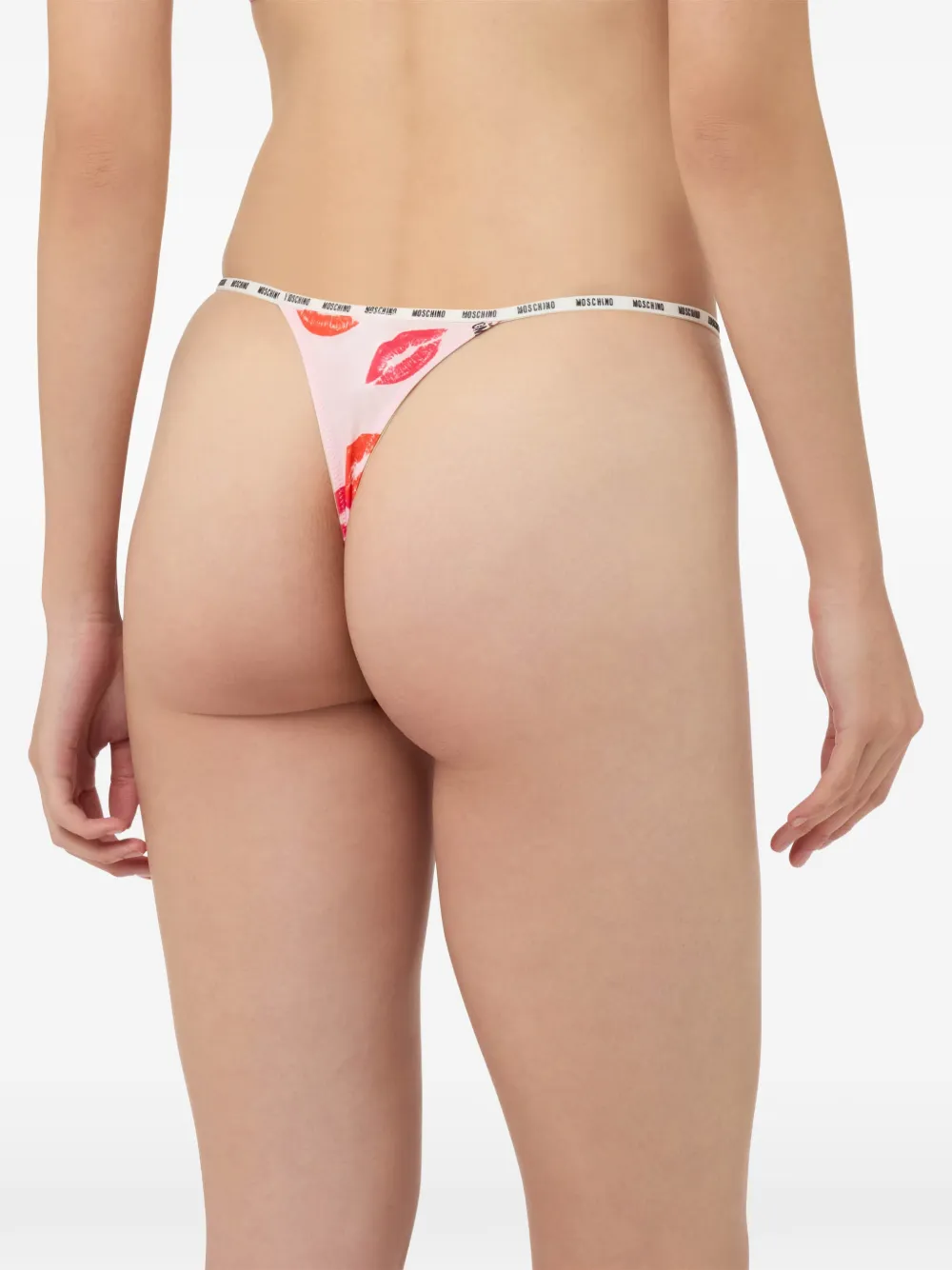 Moschino Drie microvezel strings Roze