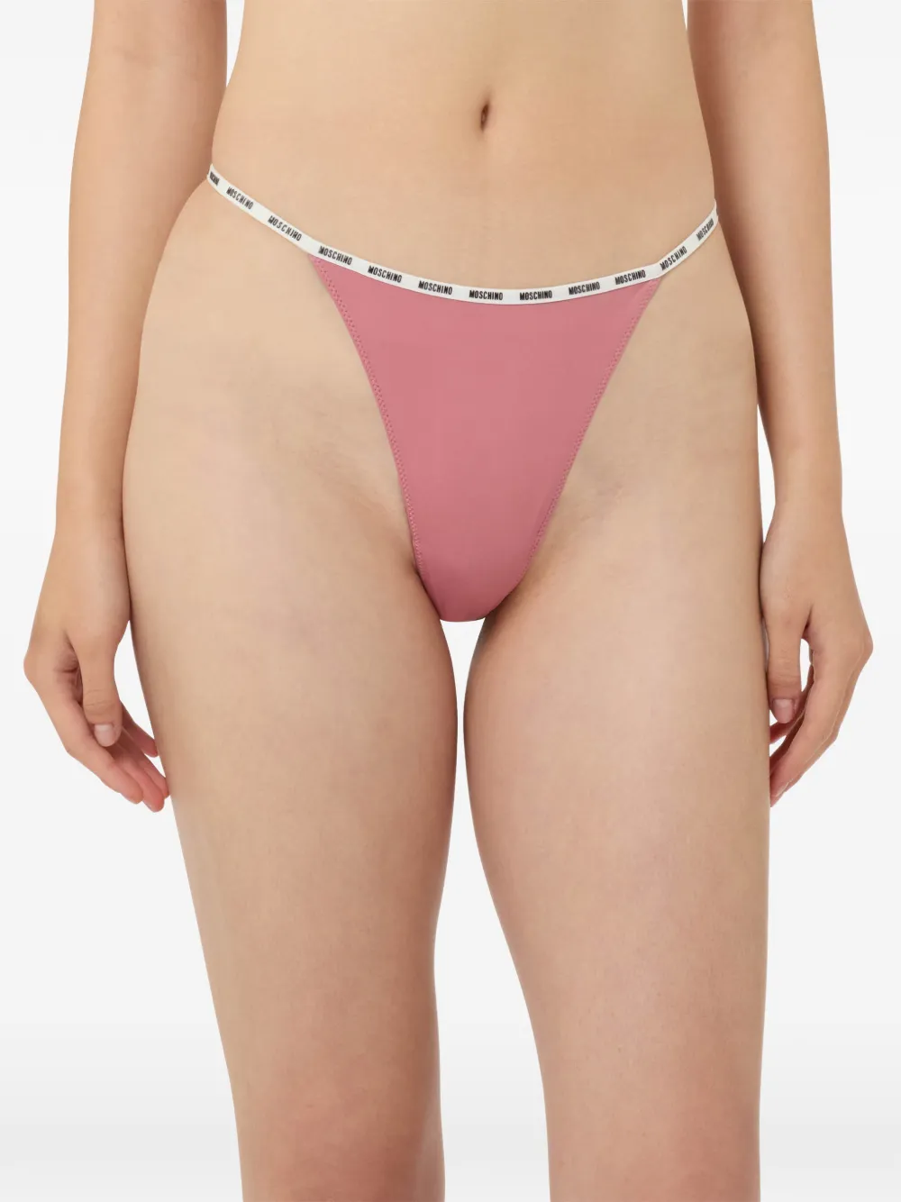 Moschino Drie microvezel strings Roze