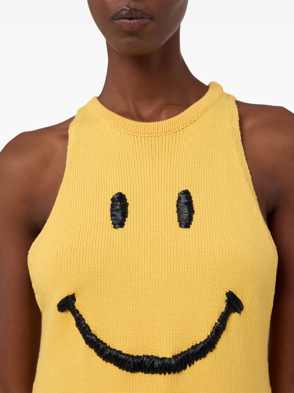 Moschino Mini-jurk met geborduurde smiley en gewatteerde afwerking Geel