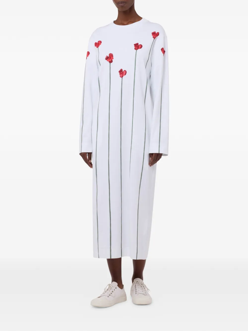 Moschino Katoenen jurk met print Wit