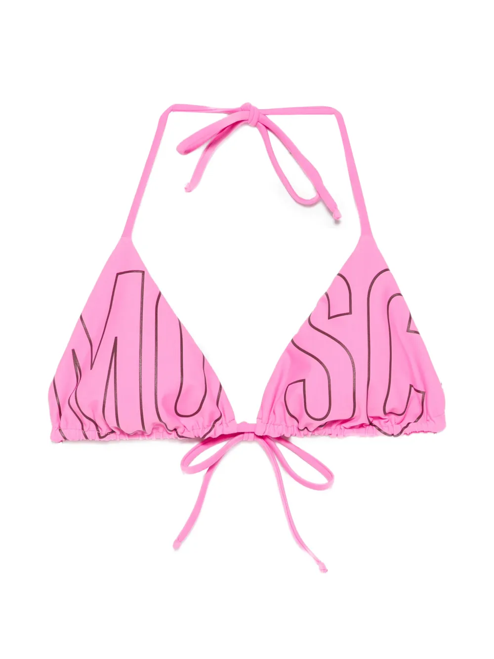 Moschino logo-print triangle bikini top - Rosa