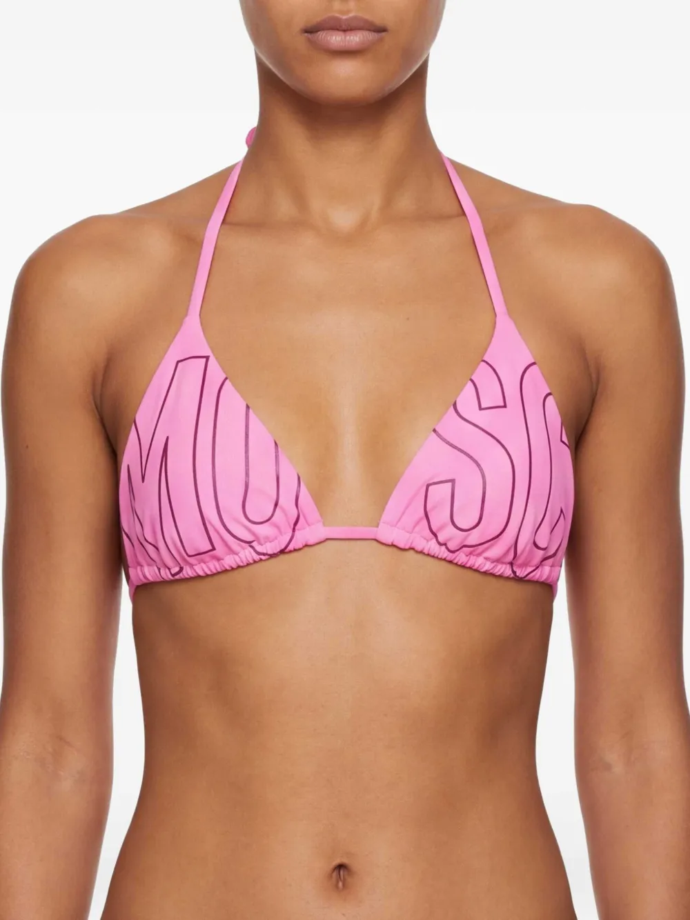 Moschino Triangel bikinitop met print Roze