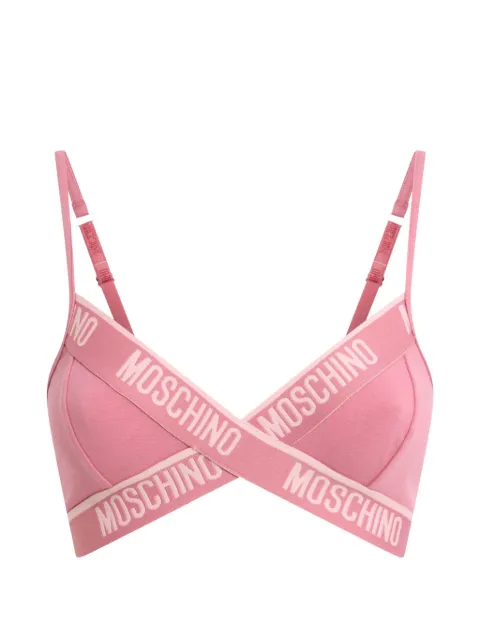 Moschino logo-tape crossover bra