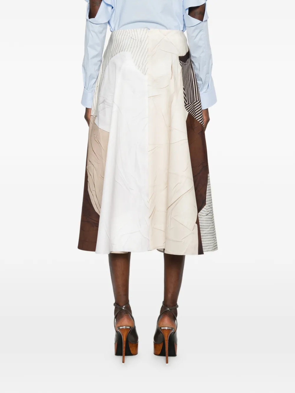 Moschino Midi-rok met print Bruin