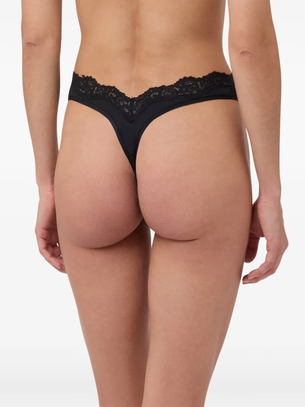 Moschino String met kanten afwerking en strikdetail Zwart