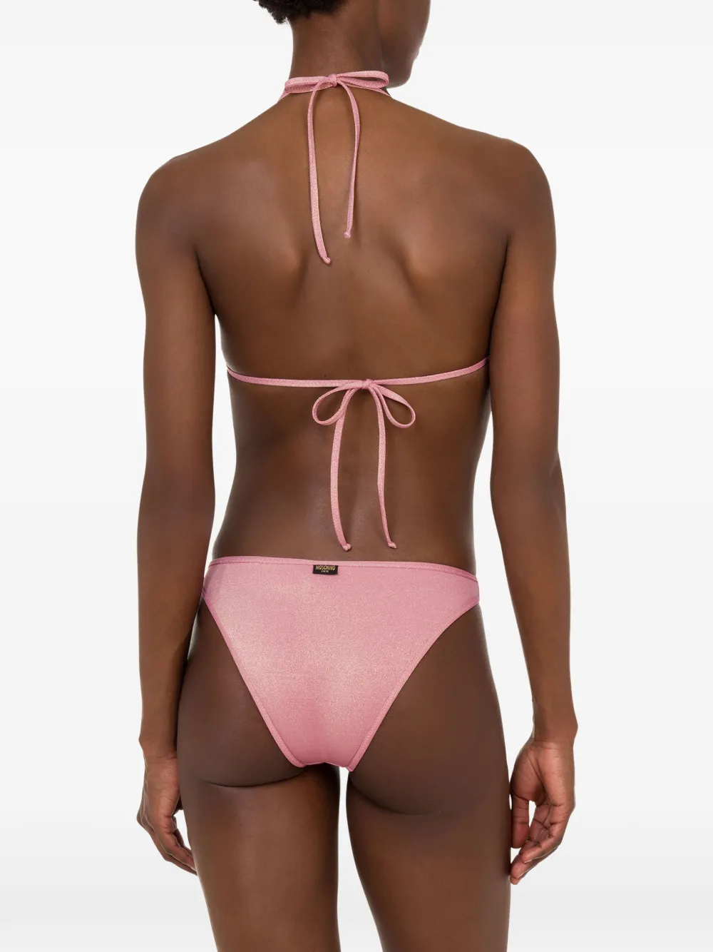 Moschino x Smiley lurex jersey triangel bikinitop Roze