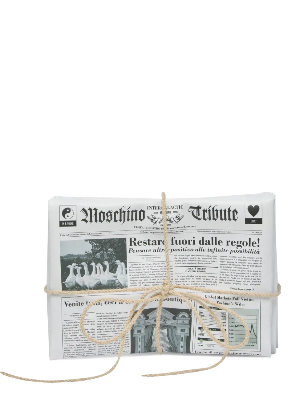 Moschino Clutch con stampa - Bianco