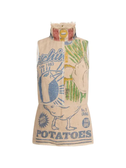 Moschino linen and straw top