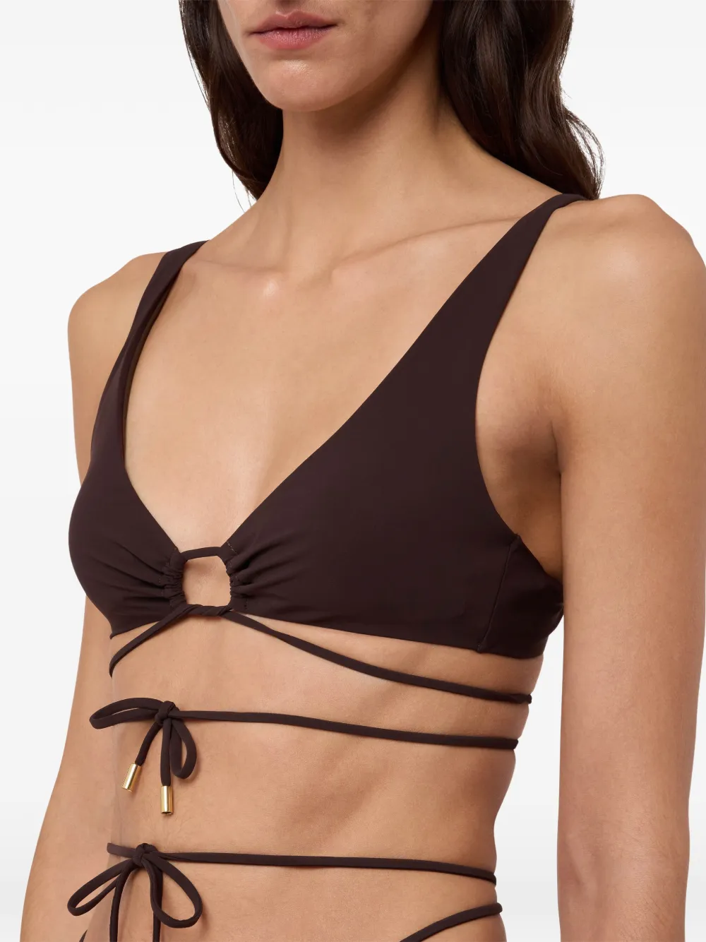 Moschino Lycra triangel bikinitop Bruin
