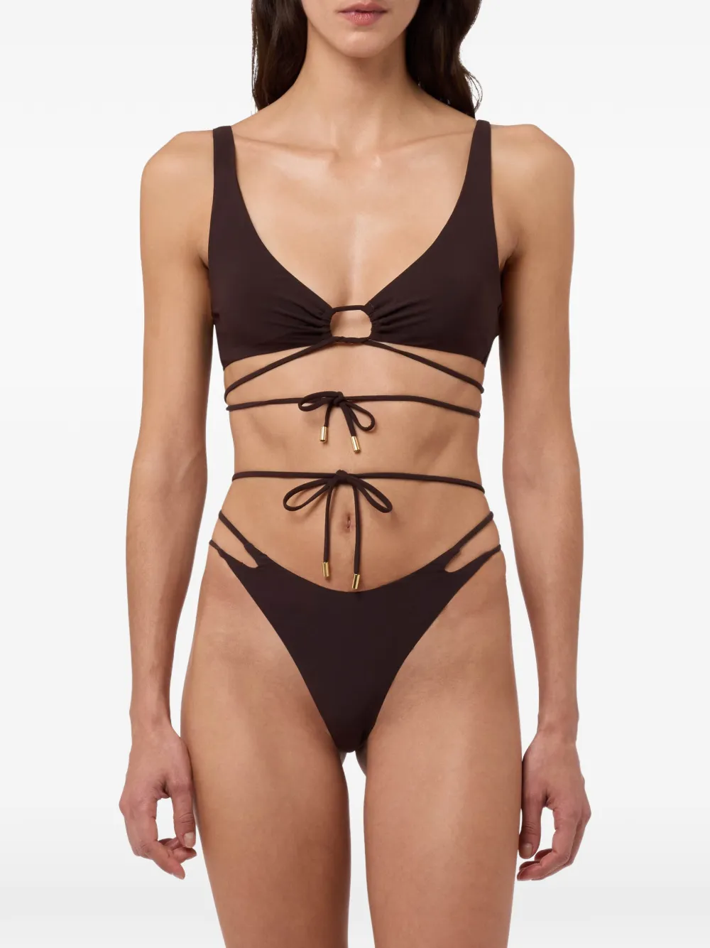 Moschino Lycra triangel bikinitop Bruin