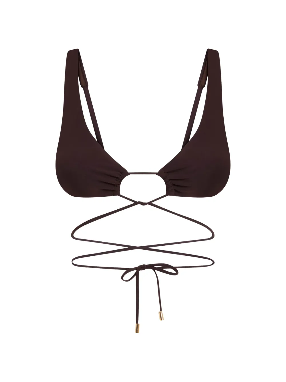 Moschino wrap-around tie-fastening bikini top - Marrone