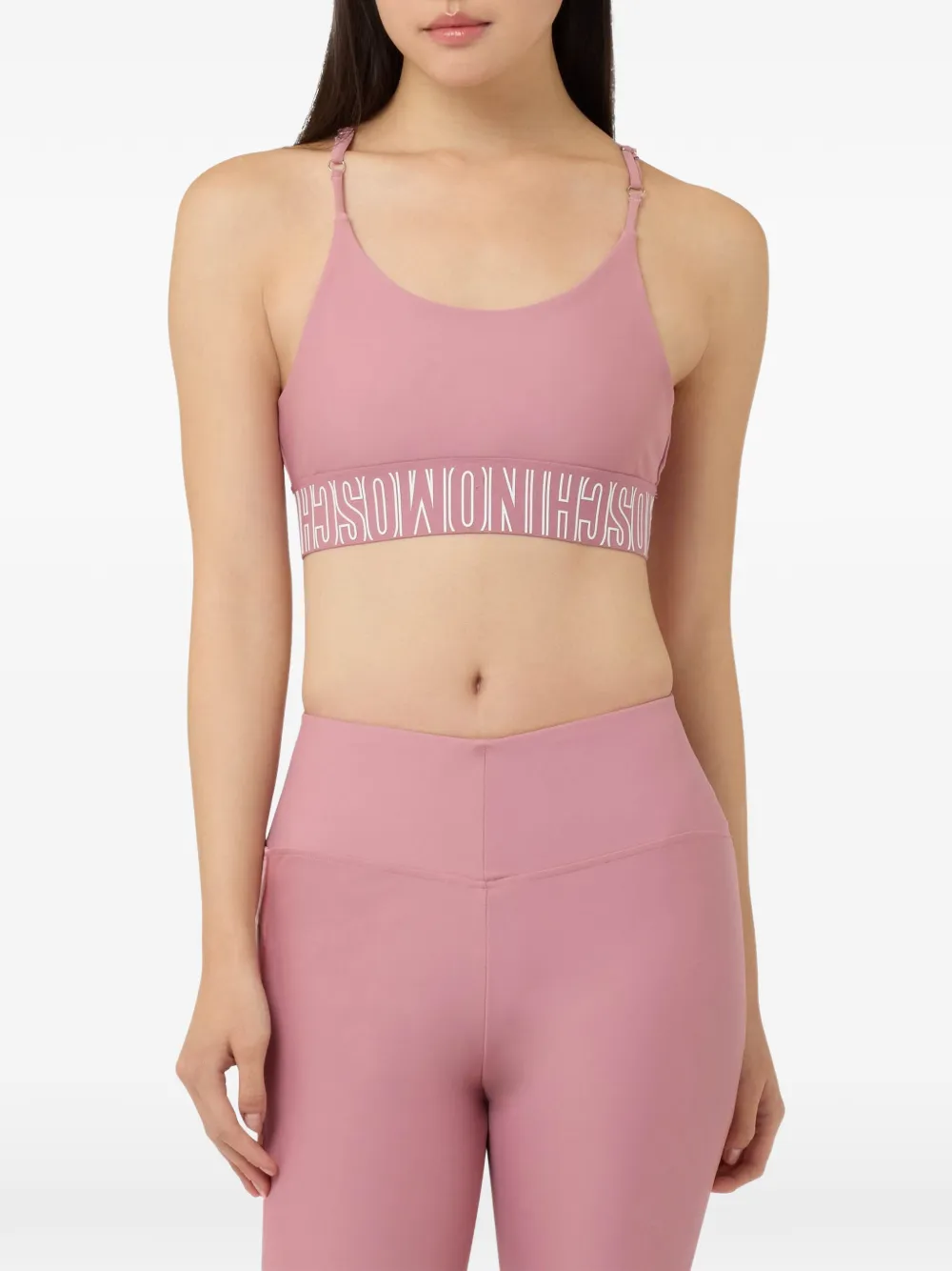 Moschino Cropped top van technische stof Roze