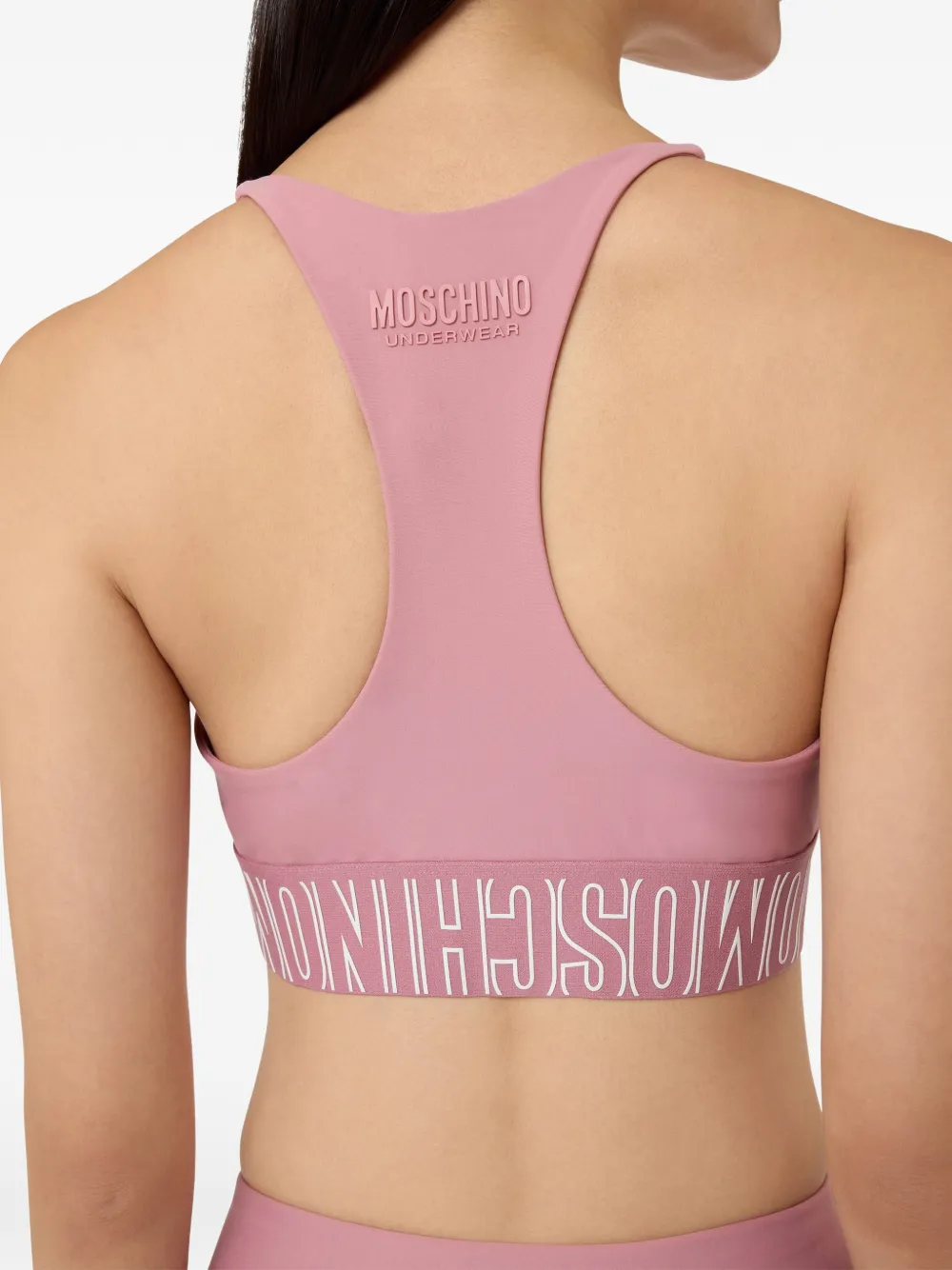 Moschino Cropped top van technische stof Roze