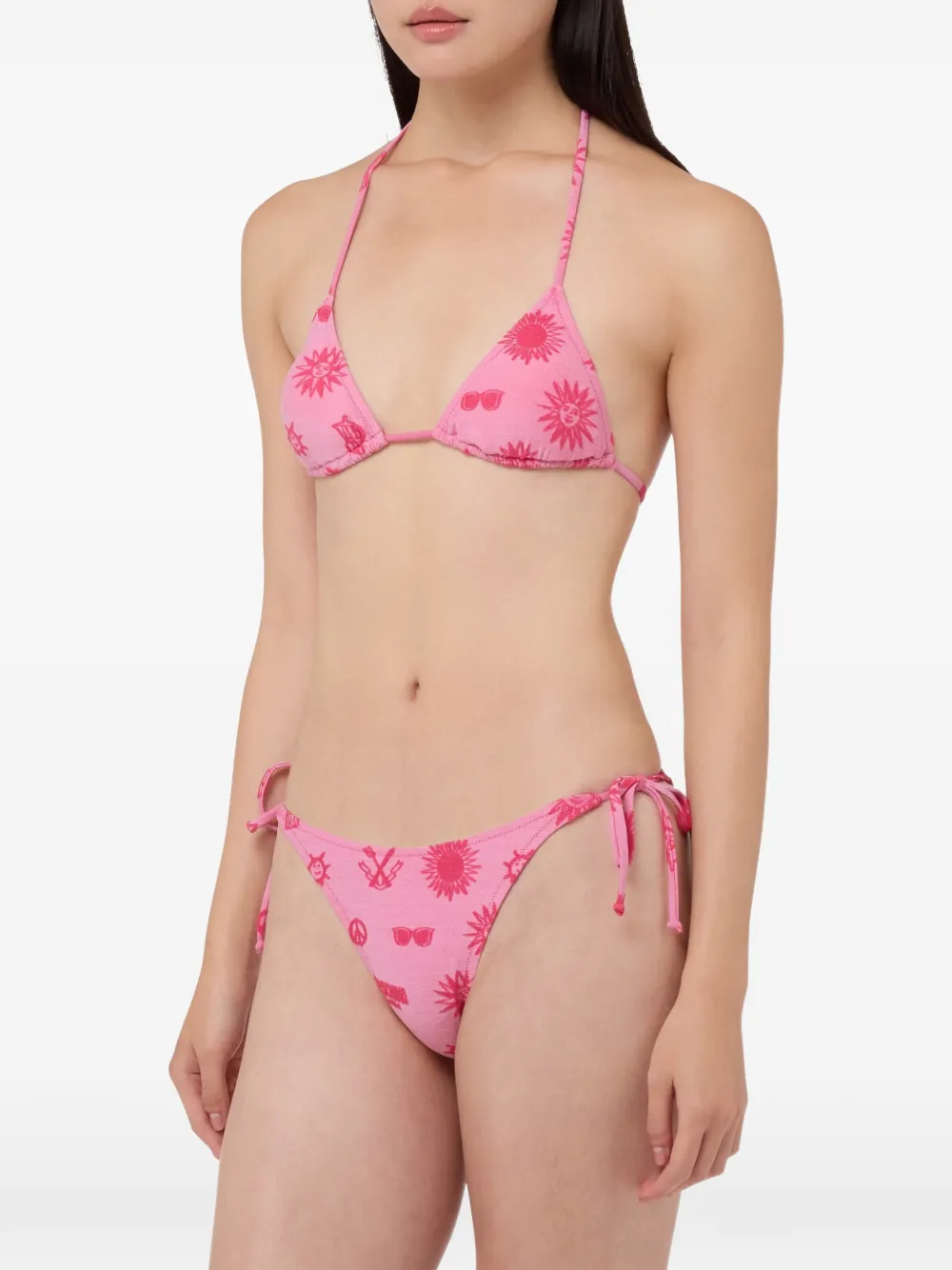 Moschino Badstof triangel bikinitop Roze