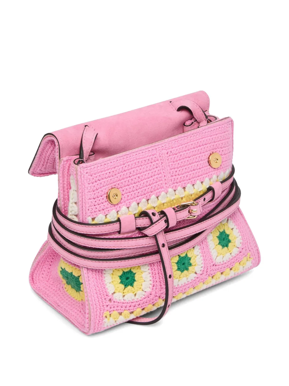 floral-appliqued tote bag