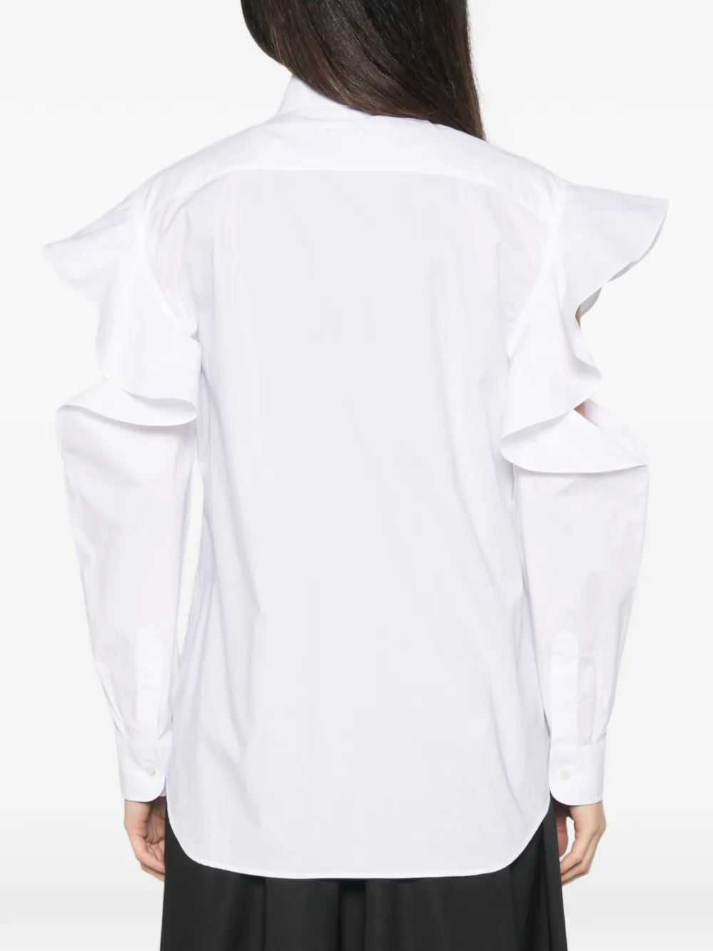 Moschino Blouse met ruches en koude schouders Wit