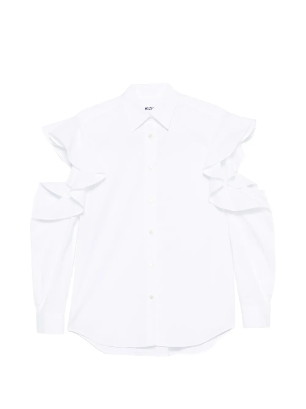 Moschino ruffled cold-shoulder shirt - Bianco