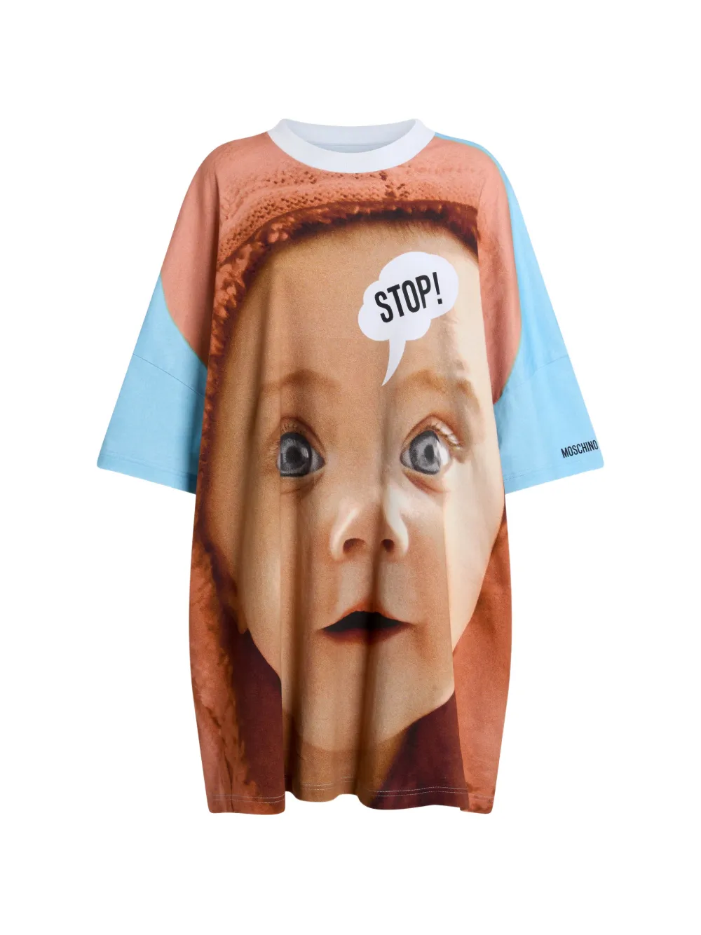 Moschino graphic-print mini T-shirt dress - Blau
